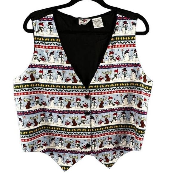 Nutcracker Extra Large Snowman Snowflake Vest, Women's 90s, Great Condition - Picture 7 of 9